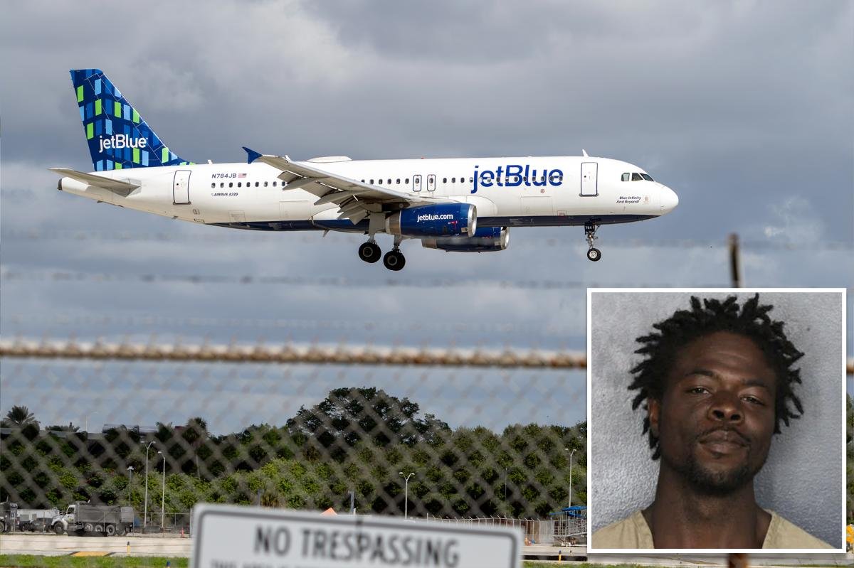 You are currently viewing Florida man arrested after climbing fence, sneaking onto JetBlue plane and falling asleep: report