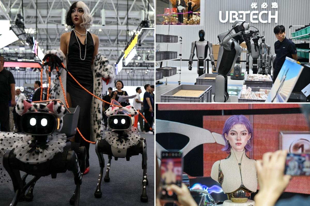 You are currently viewing China robot makers show off latest humanoids as tech event draws surprise visit from Nvidia CEO’s daughter