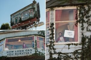 Read more about the article Someone is living in a billboard high above Hollywood’s famed Sunset Strip: ‘I wave to this guy every day’