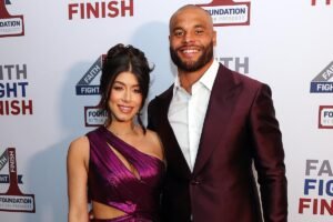 Read more about the article Dak Prescott pressed on engagement split at Cowboys camp