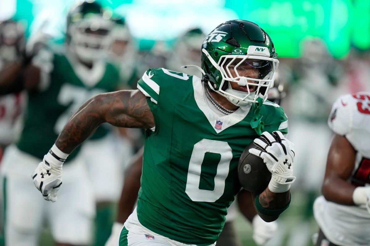 You are currently viewing Braelon Allen makes emphatic Jets return with 31-yard touchdown after 11-month layoff