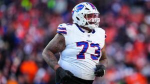 Read more about the article Bills’ Dion Dawkins sparks intense debate after picking up his dog’s poop on practice field