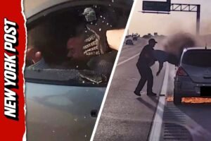 Read more about the article Hero Texas officer rescues driver seconds before car erupts in flames (Video)