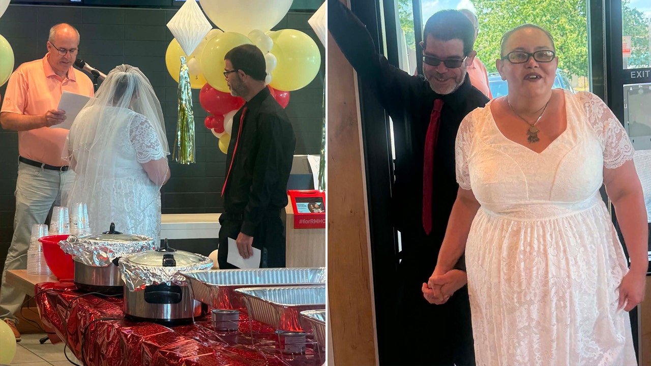 You are currently viewing McDonald’s co-workers get married inside restaurant where they’re employed
