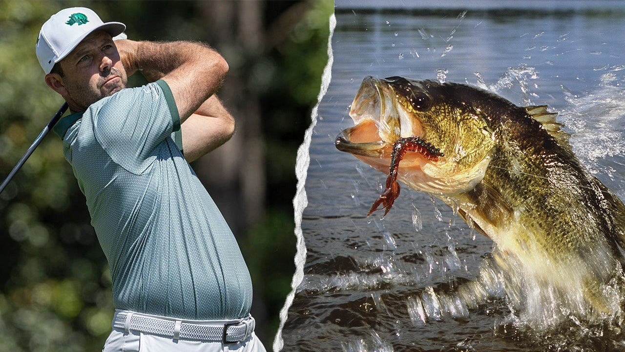 You are currently viewing Largemouth bass explodes from water to eat Charl Schwartzel’s golf ball at LIV Golf New York