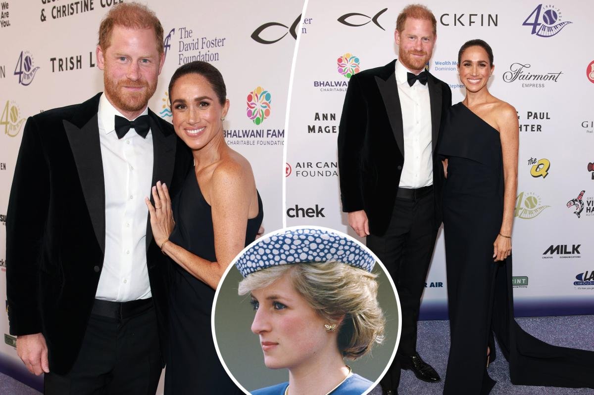 You are currently viewing Meghan Markle wears Princess Diana’s diamond and sapphire earrings on date night with Prince Harry