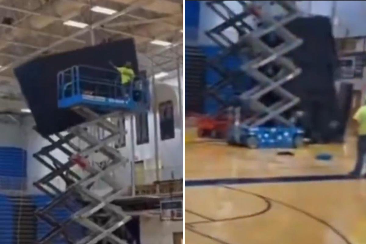 You are currently viewing Extraordinary video shows failed jumbotron installation â shatters into pieces as it slams on gym floor
