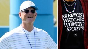 Read more about the article NFL ignores questions as pro-trans brand behind Jim Harbaugh’s viral shirt pushes into flag football