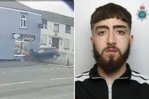 Read more about the article Driver, 21, smashes car into UK kebab shop while on phone, destroying building: video