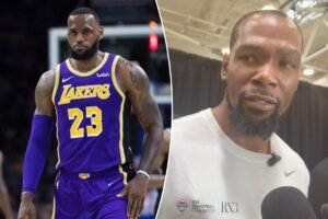 Read more about the article Kevin Durant calls out âunfairâ double standard for LeBron Jamesâ 76ers
