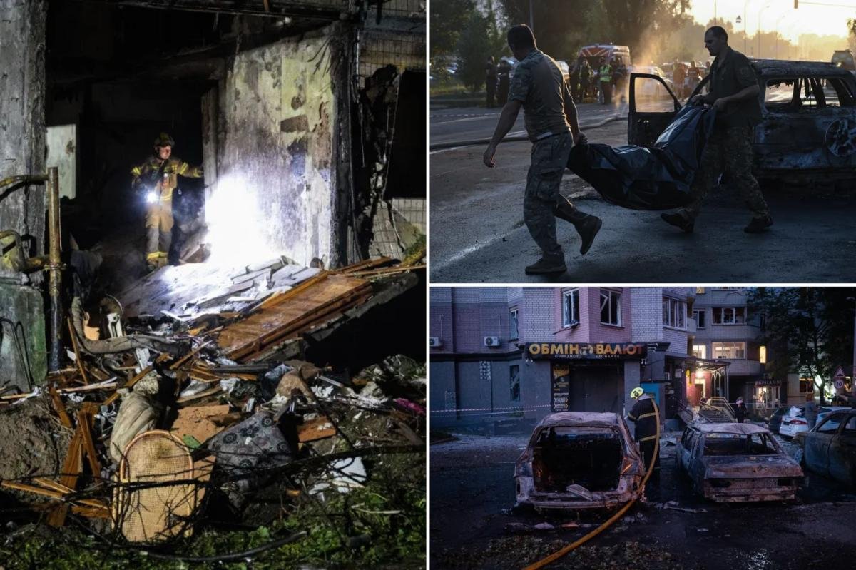 You are currently viewing Russia hits Ukrainian capital with ballistic missiles and drones, killing at least 9