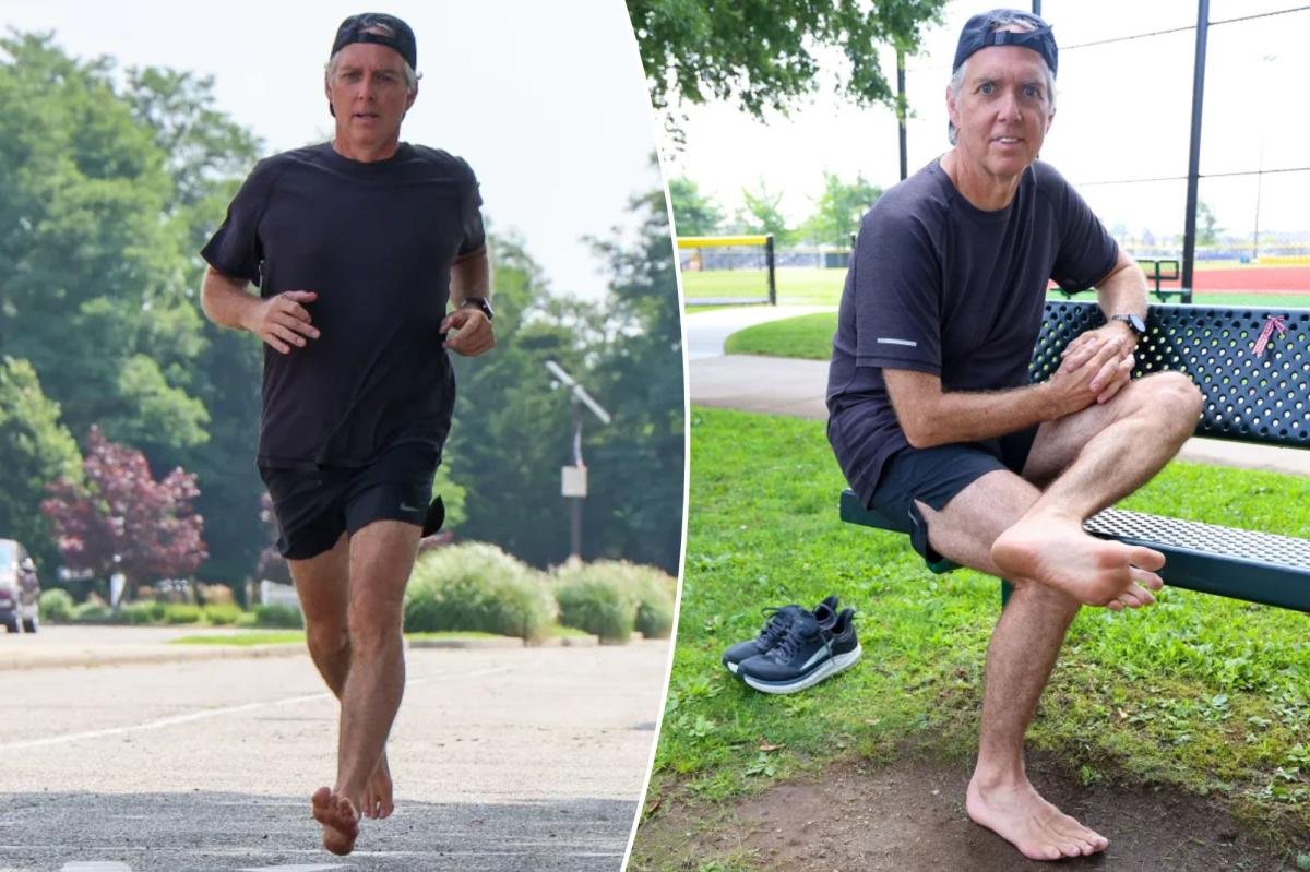 You are currently viewing Shoeless Long Island runner has put best foot forward through 6 marathons — shocking everyone from cops to top athletes: ‘Just keep going’