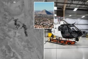 Read more about the article Chilling moment solo climber hangs off a cliff as rescuers desperately try to reach him