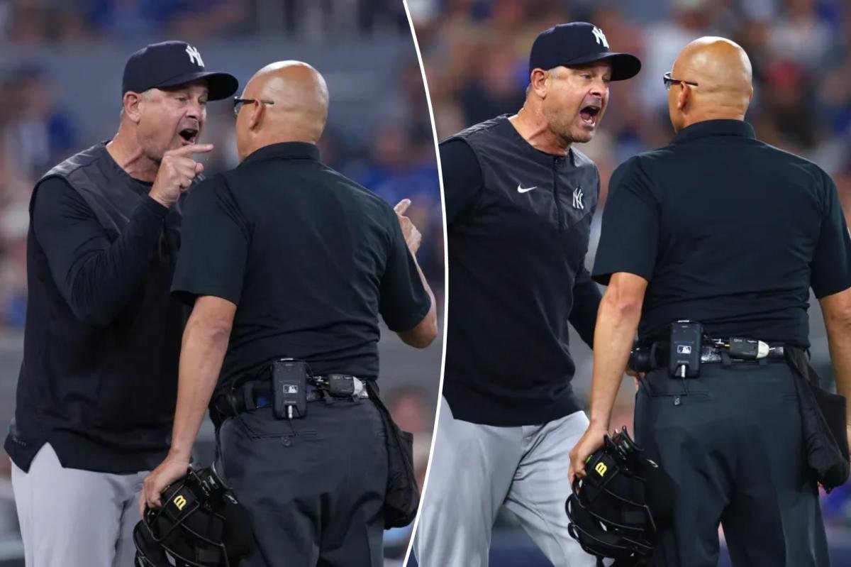 You are currently viewing Yankees’ Aaron Boone gets tossed for 50th career ejection — then gets fired up