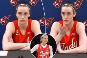 Read more about the article Caitlin Clark breaks silence on Sophie Cunningham drama â in testy exchange with reporter