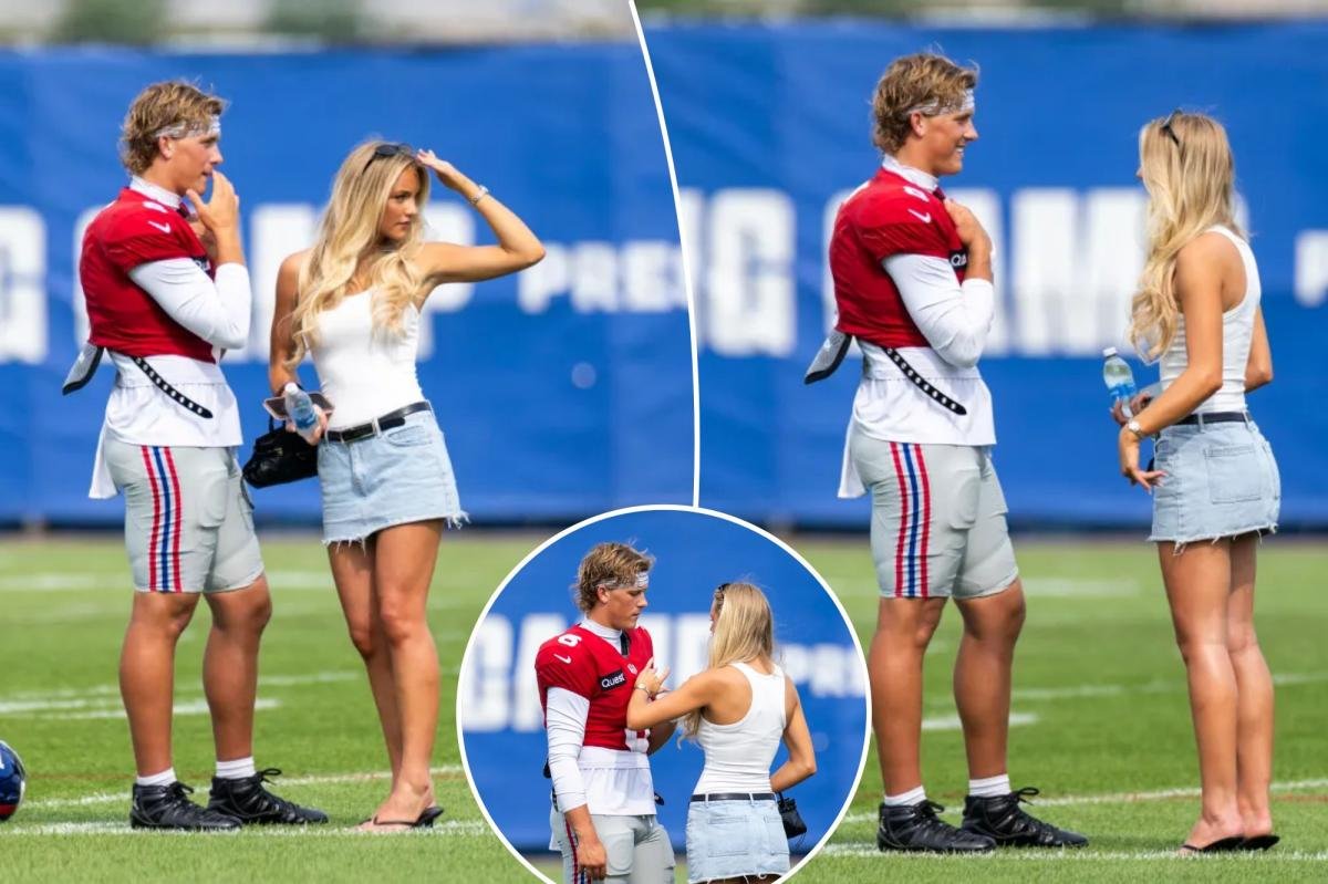 You are currently viewing Jaxson Dart shares quiet moment with girlfriend Marissa Ayers at Giants training camp