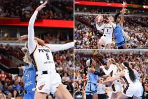 Read more about the article DiJonai Carrington ejected after hard foul against Sophie Cunningham in wild scene