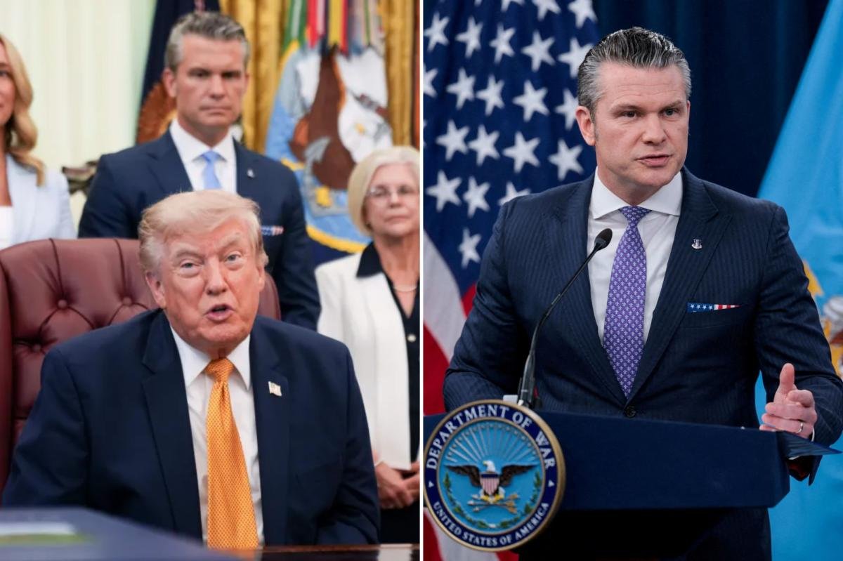 You are currently viewing Trump defends Pete Hegseth after report he lashed out at war secretary: âOne of my bestâ