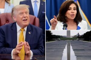 Read more about the article Trump says Jeanine Pirro ‘choked’ by tossing out Reflecting Pool ‘vandalism’ case against Olympian: ‘Folded like an umbrella’