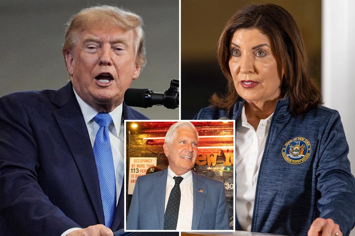 You are currently viewing Trump slams Hochul’s ‘radical left’ as destroying NY â predicts win for GOP gov hopeful Blakeman: ‘How the hell can you lose to that?’