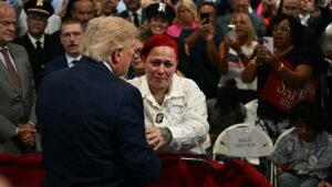 Read more about the article President Donald Trump exits speech stage to hug Jacob Freytes’ grieving parents