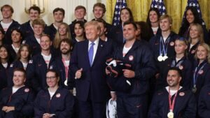 Read more about the article Trump hosts Team USA Winter Olympians at White House after record gold haul